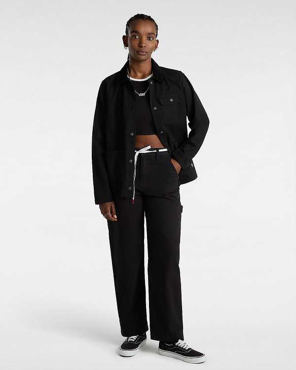 Black Women Vans Drill Chore Jacket Canada | VN4719802