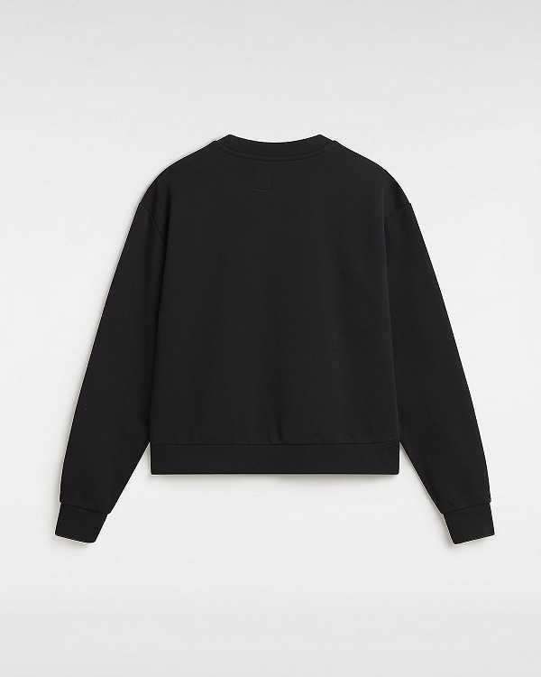 Black Women Vans Essential Crew Sweatshirt Canada | VN8914037