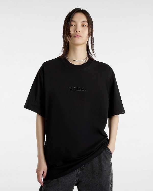 Black Women Vans Essential Loose T Shirts Canada | VN5946183