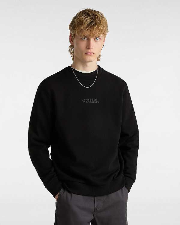 Black Women Vans Essential Relaxed Crew Sweatshirt Canada | VN7231568