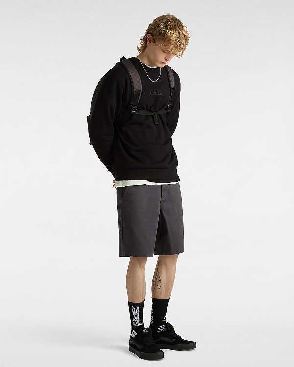Black Women Vans Essential Relaxed Crew Sweatshirt Canada | VN7231568