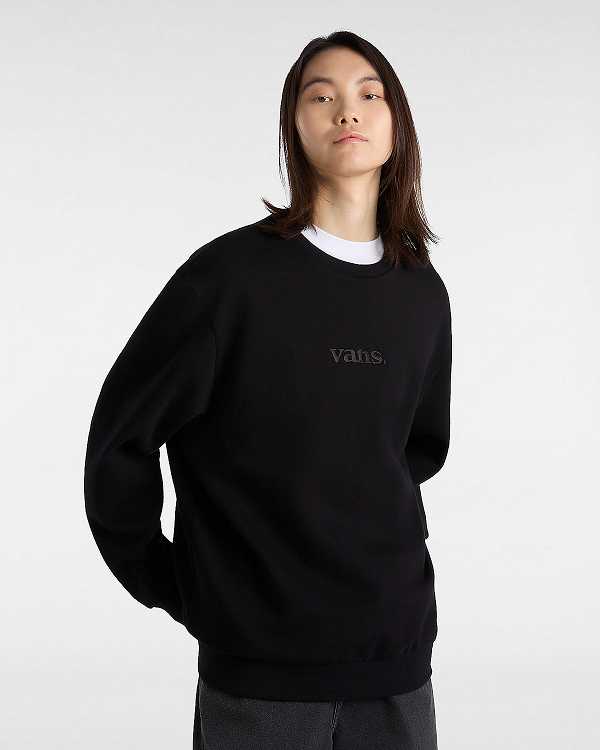 Black Women Vans Essential Relaxed Crew Sweatshirt Canada | VN7231568