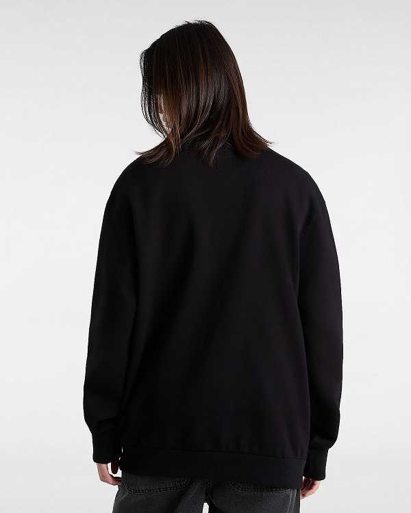 Black Women Vans Essential Relaxed Crew Sweatshirt Canada | VN7231568
