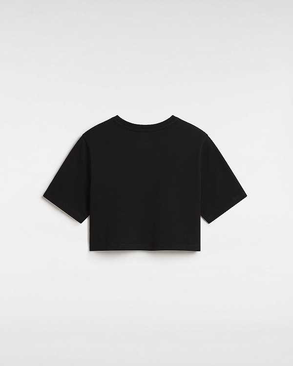 Black Women Vans Flying V Crew Crop T Shirts Canada | VN8956170