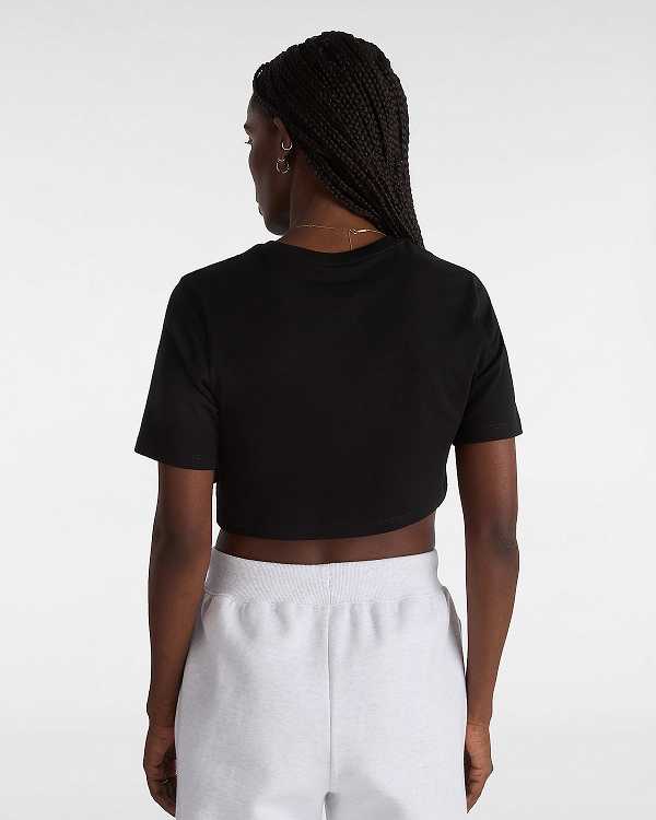 Black Women Vans Flying V Crew Crop T Shirts Canada | VN8956170