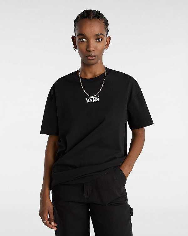Black Women Vans Flying V Oversized T Shirts Canada | VN7389501