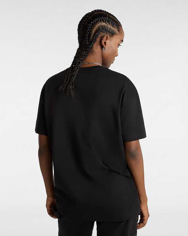 Black Women Vans Flying V Oversized T Shirts Canada | VN7389501