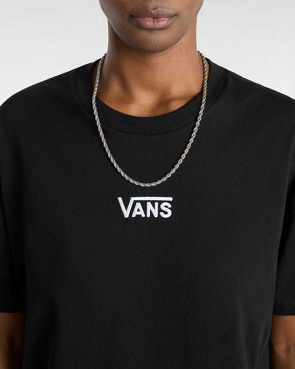 Black Women Vans Flying V Oversized T Shirts Canada | VN7389501
