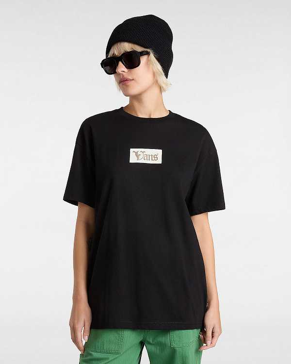 Black Women Vans Garden Oversized T Shirts Canada | VN1635072