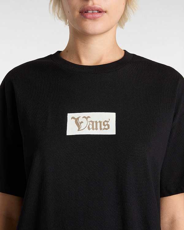 Black Women Vans Garden Oversized T Shirts Canada | VN1635072