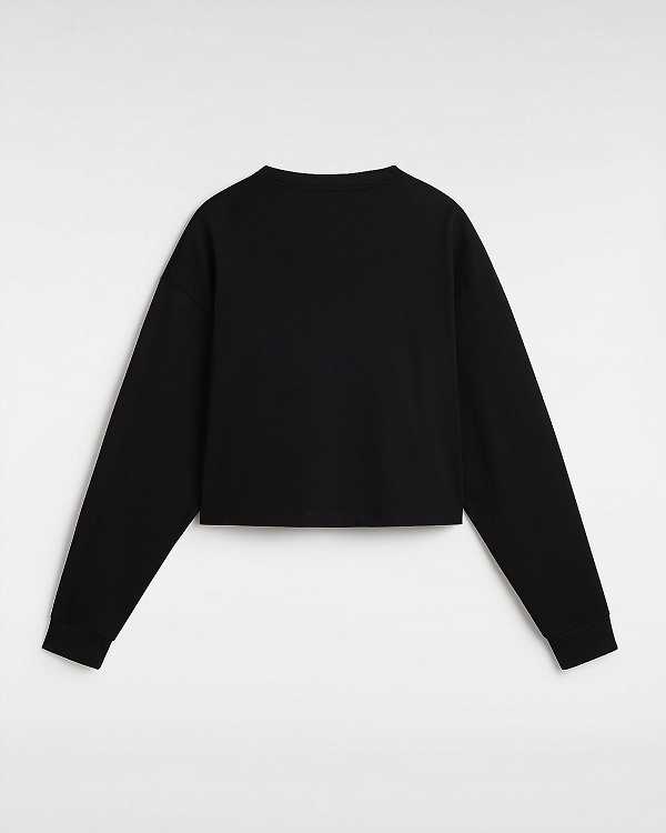 Black Women Vans Hot Links Relaxed Long Sleeve Crop T Shirts Canada | VN2149753