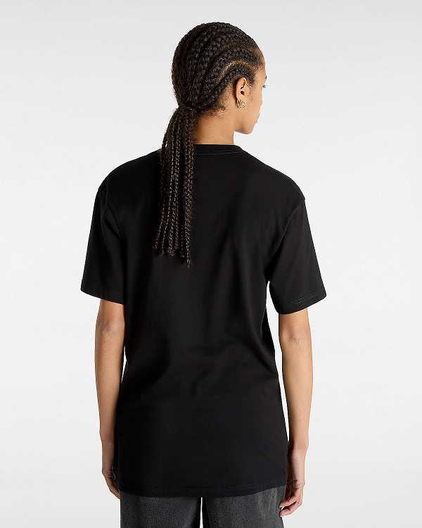 Black Women Vans Left Chest Logo T Shirts Canada | VN3052694