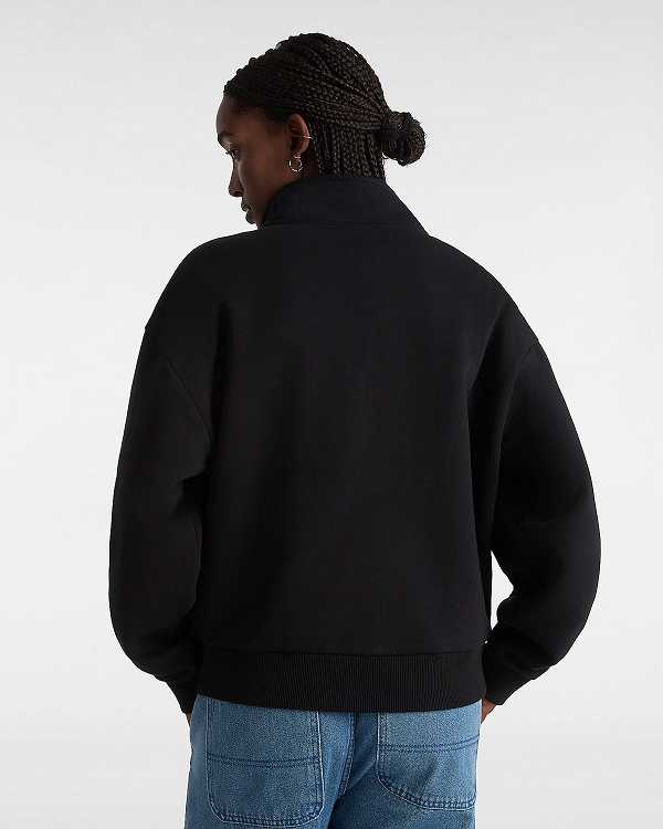 Black Women Vans Leighton Mock Neck Sweatshirt Canada | VN0491653