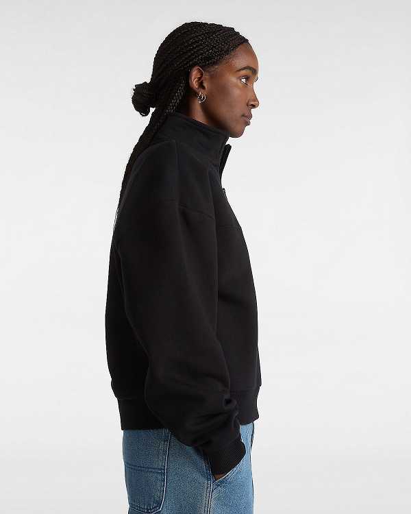 Black Women Vans Leighton Mock Neck Sweatshirt Canada | VN0491653