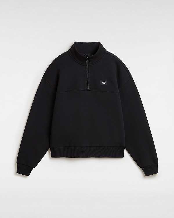 Black Women Vans Leighton Mock Neck Sweatshirt Canada | VN0491653