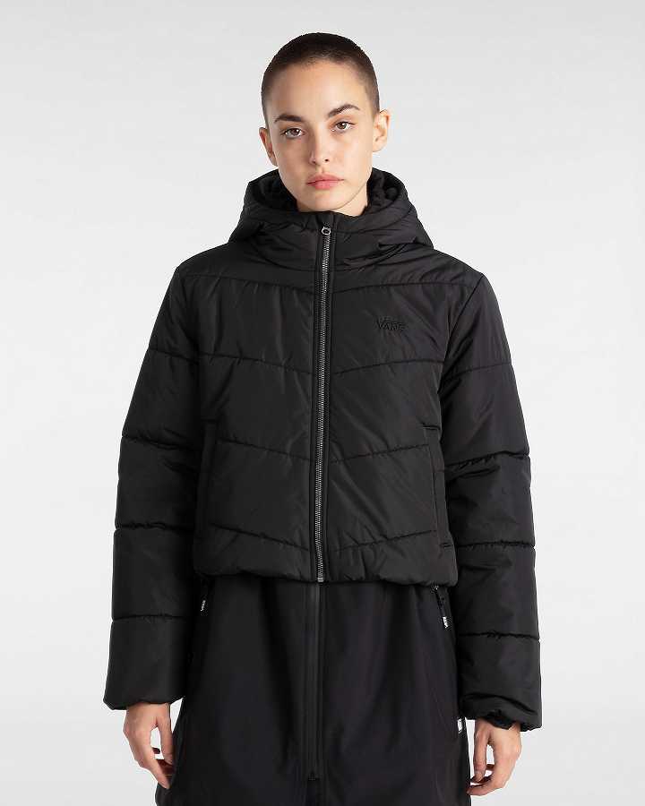 Black Women Vans MTE Foundry Crop Jacket Canada | VN9826540