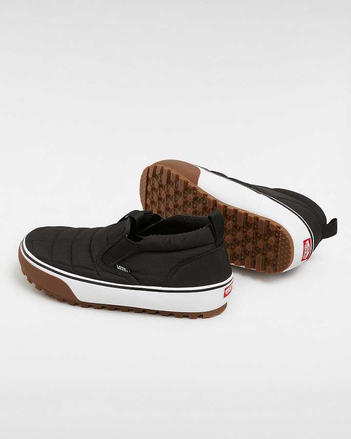 Black Women Vans MTE Quilted Snow Lodge Slipper Mid Slippers Canada | VN1369405