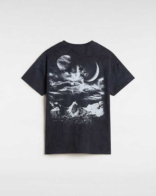 Black Women Vans Moon Set Oversized T Shirts Canada | VN5324907