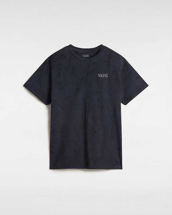Black Women Vans Moon Set Oversized T Shirts Canada | VN5324907