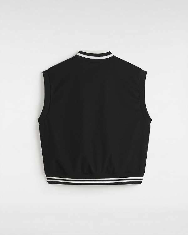 Black Women Vans Piper Stadium Vest Canada | VN5280479