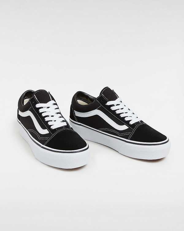 Black Women Vans Platform Old Skool Skate Shoes Canada | VN7201683