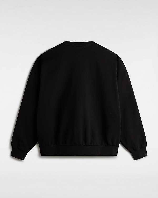 Black Women Vans Premium Logo Crew Sweatshirt Canada | VN5278096