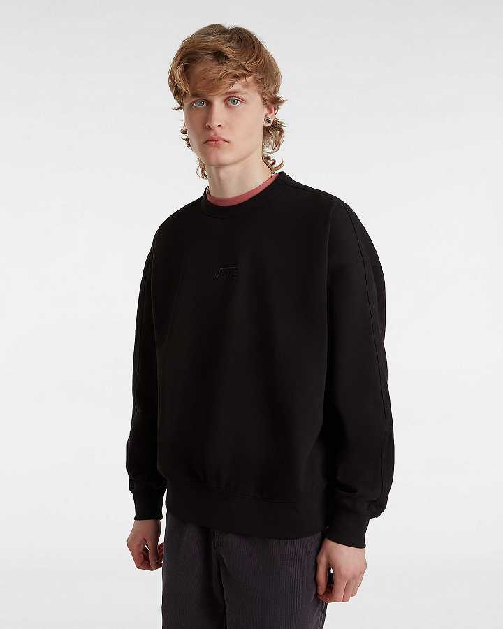 Black Women Vans Premium Logo Crew Sweatshirt Canada | VN5278096