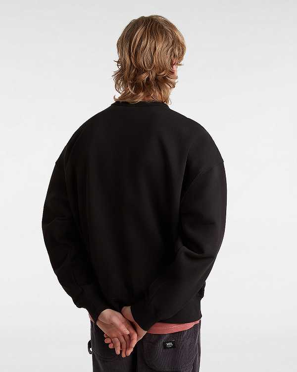 Black Women Vans Premium Logo Crew Sweatshirt Canada | VN5278096