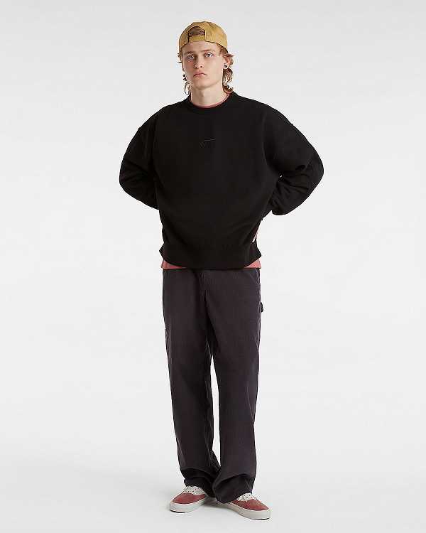 Black Women Vans Premium Logo Crew Sweatshirt Canada | VN5278096