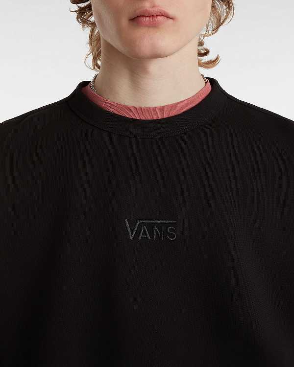 Black Women Vans Premium Logo Crew Sweatshirt Canada | VN5278096