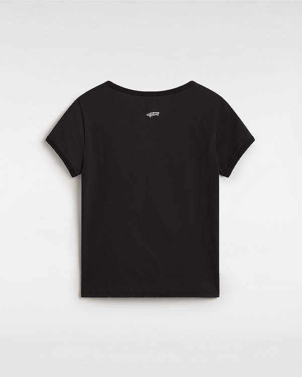Black Women Vans Premium Short Sleeve Baby T Shirts Canada | VN2190376