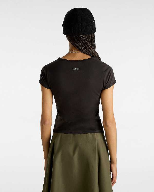 Black Women Vans Premium Short Sleeve Baby T Shirts Canada | VN2190376