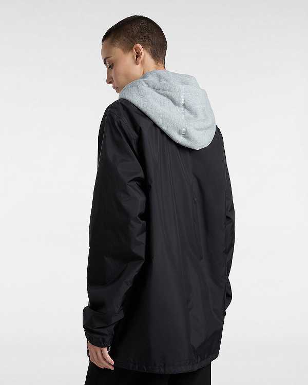 Black Women Vans Riley II Coach Jacket Canada | VN2157864