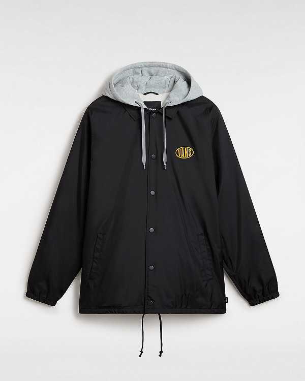 Black Women Vans Riley II Coach Jacket Canada | VN2157864