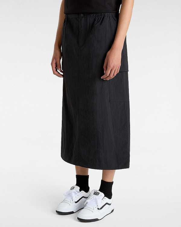 Black Women Vans Riley Parachute Cargo Skirt Canada | VN3951864