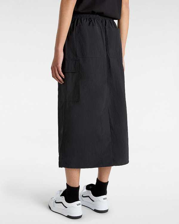 Black Women Vans Riley Parachute Cargo Skirt Canada | VN3951864
