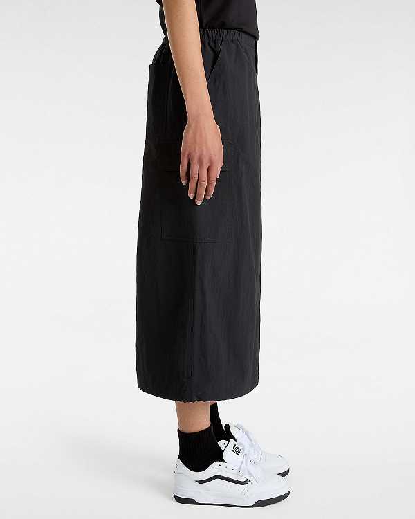 Black Women Vans Riley Parachute Cargo Skirt Canada | VN3951864