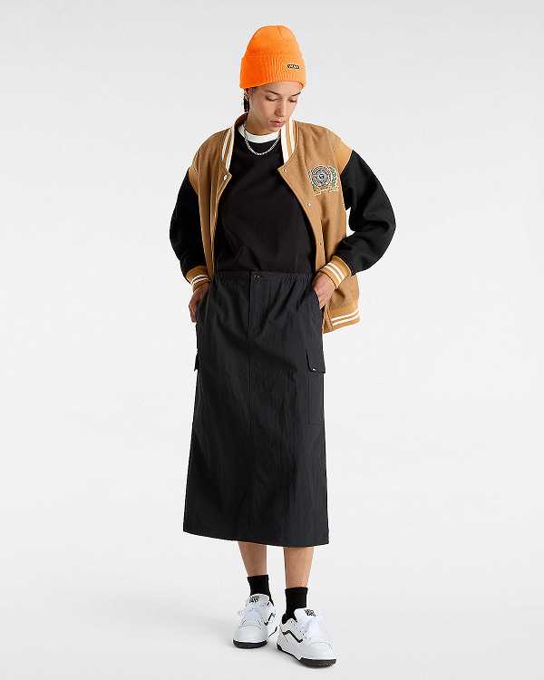 Black Women Vans Riley Parachute Cargo Skirt Canada | VN3951864