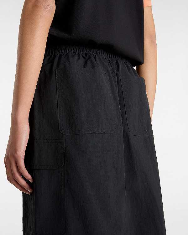 Black Women Vans Riley Parachute Cargo Skirt Canada | VN3951864