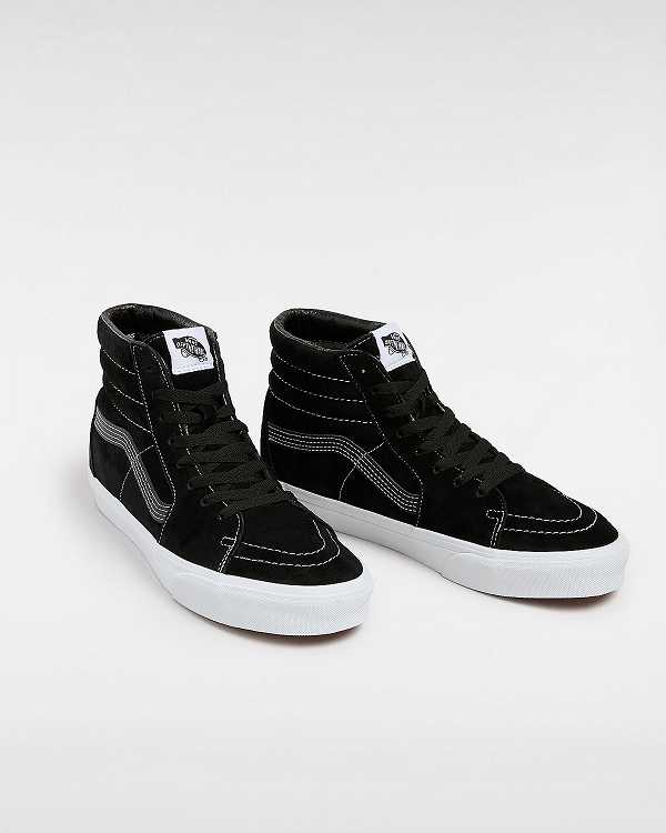 Black Women Vans Sk8-Hi Pig Suede Skate Shoes Canada | VN7690158