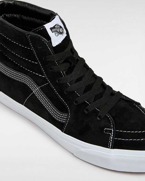 Black Women Vans Sk8-Hi Pig Suede Skate Shoes Canada | VN7690158