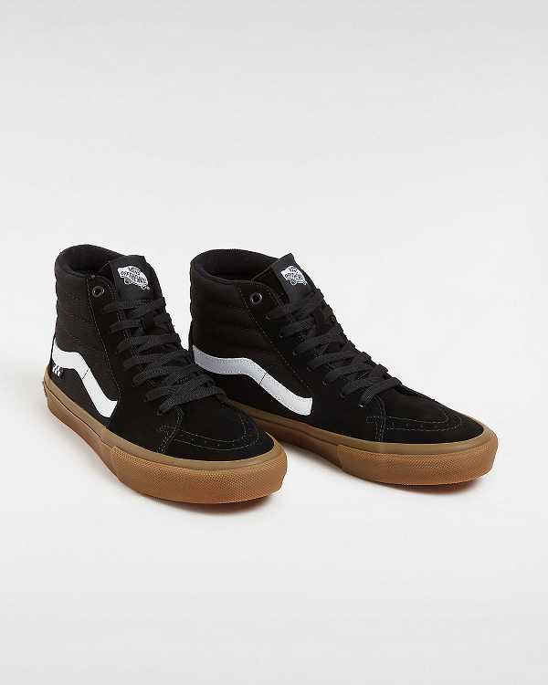 Black Women Vans Sk8-Hi Skate Shoes Canada | VN5617038