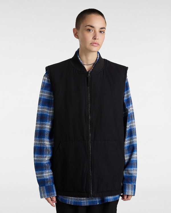 Black Women Vans Talbot Reversible Vest Canada | VN5026713