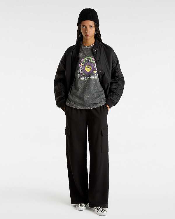 Black Women Vans Unibalance Boyfriend Fit T Shirts Canada | VN2468750