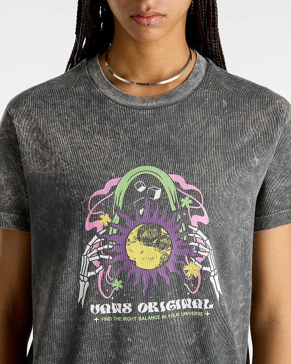 Black Women Vans Unibalance Boyfriend Fit T Shirts Canada | VN2468750
