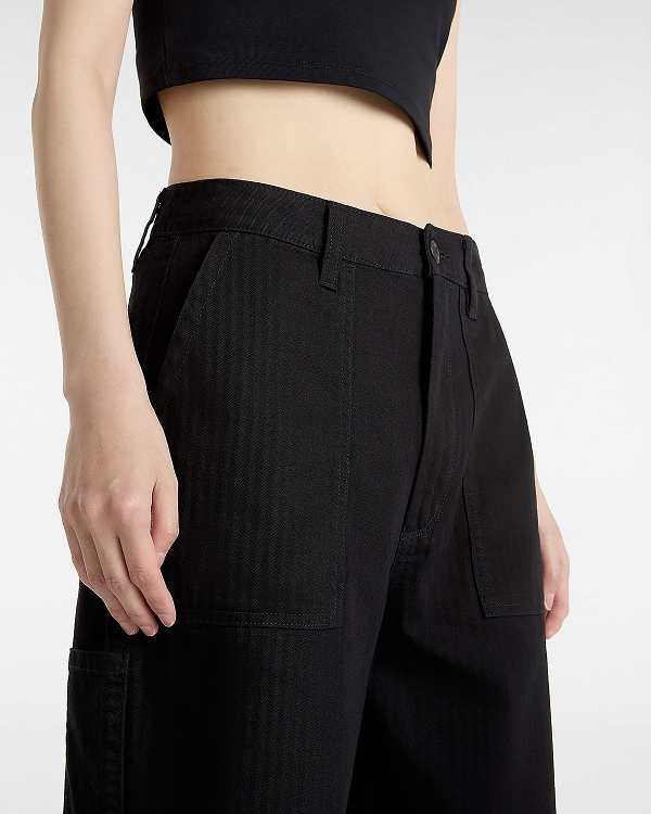 Black Women Vans Union Relaxed Carpenter Pants Canada | VN2568910