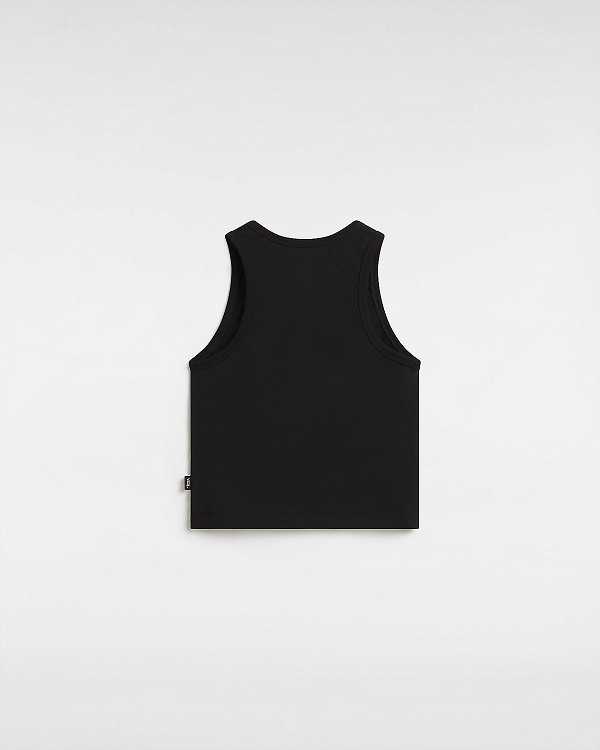 Black Women Vans Varsity Racer Tank Top Canada | VN1385790