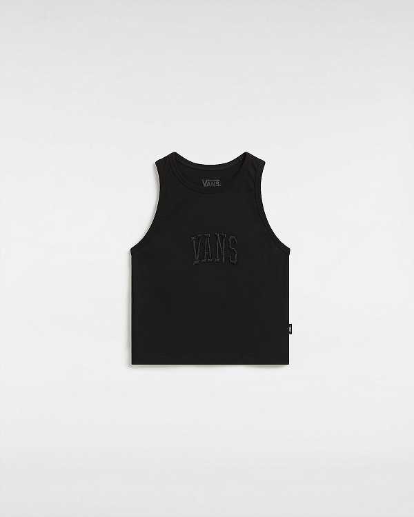 Black Women Vans Varsity Racer Tank Top Canada | VN1385790