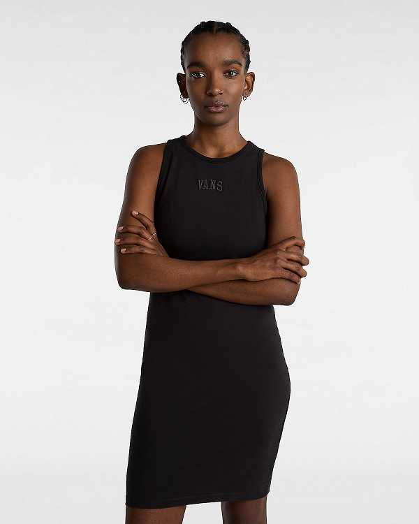 Black Women Vans Varsity Tank Dress Canada | VN6489753