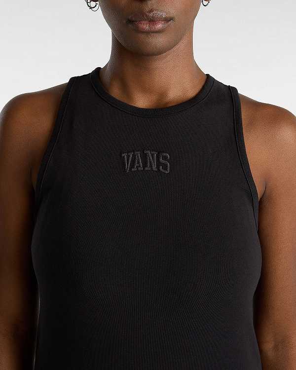 Black Women Vans Varsity Tank Dress Canada | VN6489753